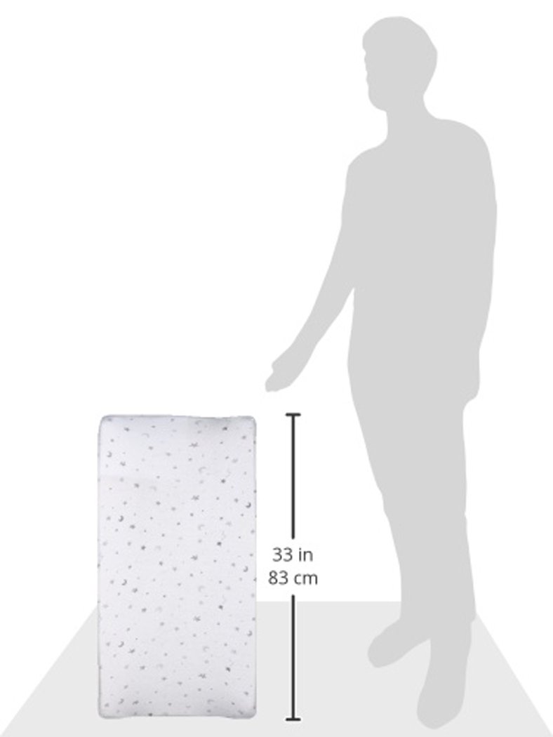American Baby Company Printed 100% Natural Cotton Jersey Knit Fitted Contoured Changing Table Pad Cover, Grey Stars and Moon, Soft Breathable, for Boys and Girls, 1 Count (Pack of 1) : Baby