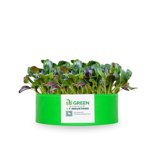 Image of HDPE Grow Bags for Plants 15X6 Inch (Pack of 1) | 260 GSM Heavy Duty UV-Protected Round Green Colour Plant Bags for Terrace and Vegetable Gardening | Strong & Reusable|