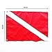 Inzopo 2Pcs/Set Large Small Red & White Diver Down Flag Signal Boat Kayak Flag for Underwater Scuba Diving Spearfishing