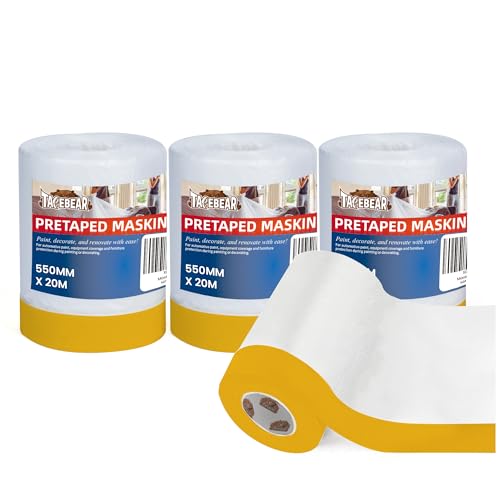 Película de enmascarar pretapeada contra salpicaduras de pintura pesada