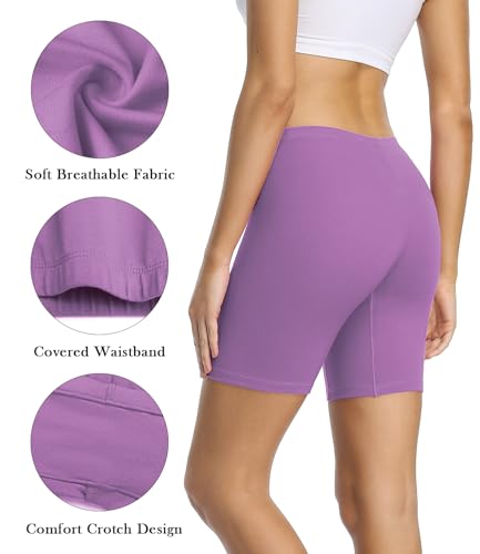 Image of wirarpa Women's Cotton Boy Shorts Underwear Long Leggings Under Anti Chafe Bloomers Multicolor 4 Pack Size
