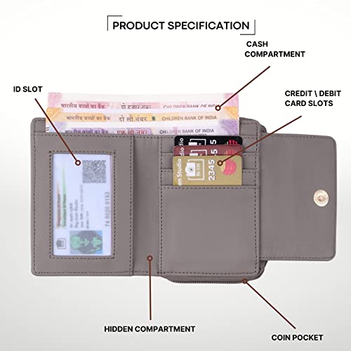 Image of Premium Vegan Leather Women's Wallet | Stylish Durable Clutch Wallet and Lightweight Clutch with Zip Coin Pocket and Card Slot