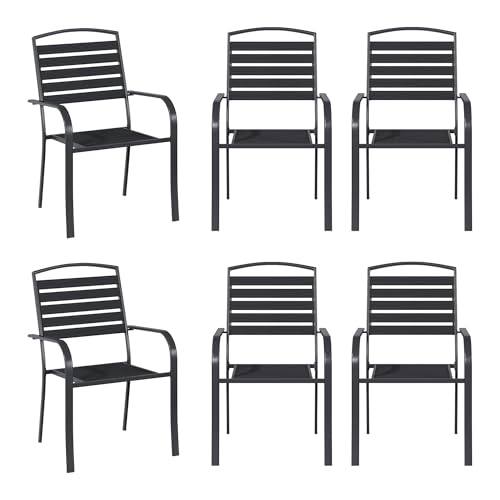 HOMREST Outdoor Stackable Patio Dining Chairs (6)