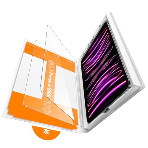 iGluz 2 Pack for iPad Pro 12.9-inch 6th/5th/4th/3th Gen.9H+ Tempered Glass Screen Protector with Easy-Install Box[12FT Military Grade Shatterproof]Apple Pencil Compatible,HD Clarity,Scratch Resistant