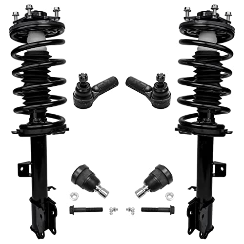 Image of Detroit Axle - Front Struts Kit for 2001-2009 Ford Escape Mazda Tribute Mercury Mariner 2 Ready Suspension Struts w /Coil Spring Assembly 2 Lower Ball Joints 2 Outer Tie Rods Replacement