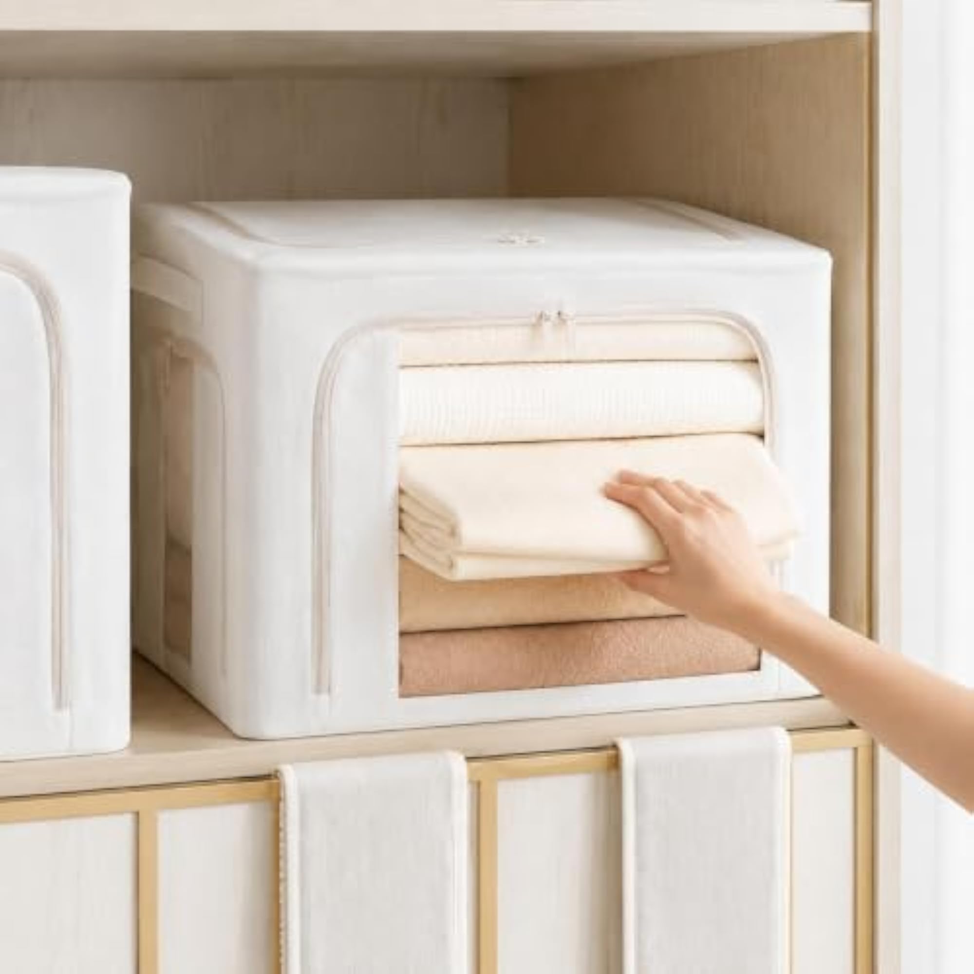 Clear Oxford Fabric Storage Box with Steel Frame