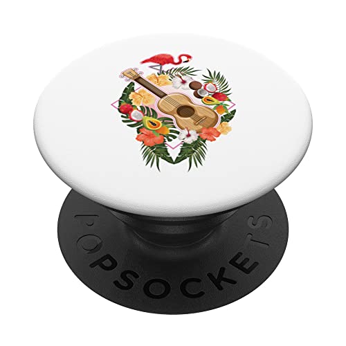 Ukulele Flamingo Guitar Hawaii PopSockets PopGrip Intercambiable