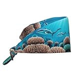 YYHWHJDE Reinigungskappe, Tiefsee-Wal-Drucke, weich, für Damen und Herren, verstellbar, atmungsaktiv, Schwarz, Schwarz , Einheitsgröße