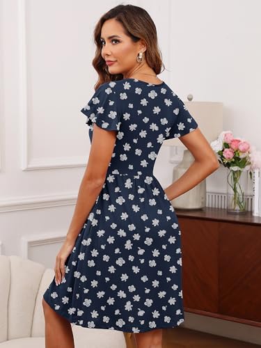 Image of Heymoments Women's Summer Short Sleeve Dresses Casual T-Shirt Flowy Tunic Ladies Beach Sundress