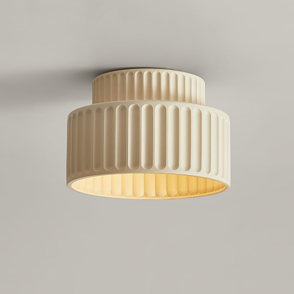 HXYSXHJUO Nordic Ceiling Light Ribbed Semi Flush Mount Lamp Hallway Lighting Fixture, Modern Close to Lights E27 Mini Chandelier for Bedroom Entryway Corridor