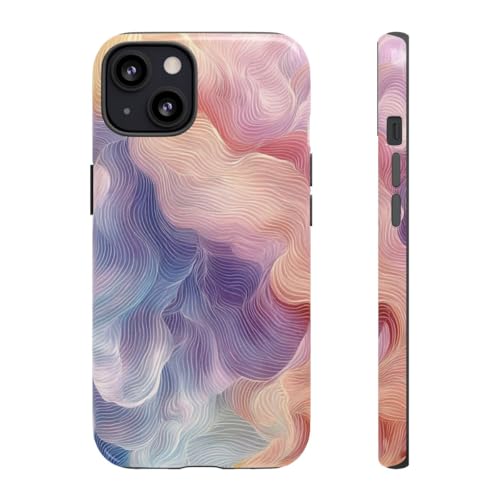 Coque rigide pour iPhone 13 motif vagues violet pastel glossy