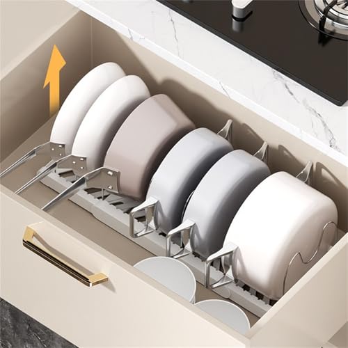 ZYKEJJDDAK Versatile Kitchen Cookware Rack for Under Cabinets - Expandable Storage Solution for Pots, Pans, and Baking Trays - Image 7