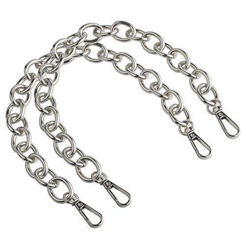 BEAULEGAN Purse Chain Handles Replacement for Handbag or Shoulder Bag 2 PCS, 40cm Long (Silver)