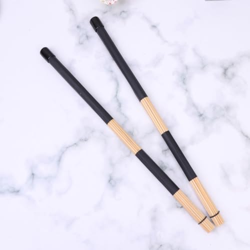 Baquetas de madera Hemoton, 1 par, negras, ligeras, para principiantes, fáciles de sostener y usar, accesorios para instrumentos de percusión miniatura 6