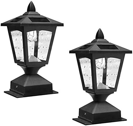 Pack of 2 4 x 4 Solar Powered Post Cap Light Wood Fence Posts Pathway,Deck,Fence Light (Pack 2)