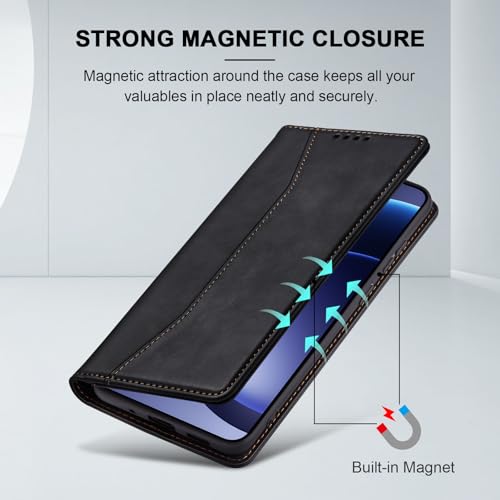 Image of Jasonyu Flip Wallet Case for OnePlus 15 5G,Black