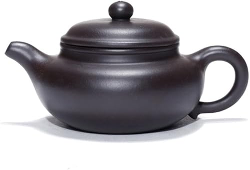 Tetera china de 10 oz cerámica de arcilla Zisha hecha a mano Fanggu Tea Pot Cerámica Barro negro Heijingang Kungfu Hervidor (negro)