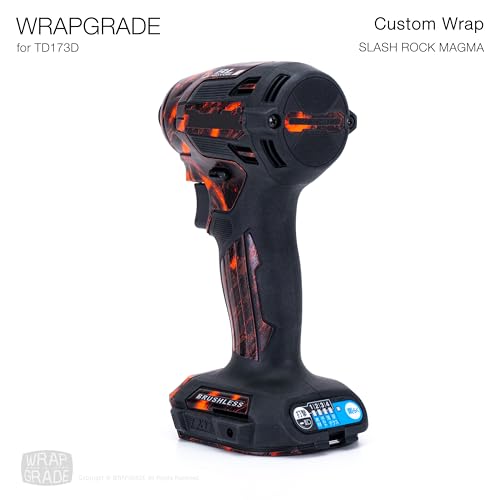 WRAPGRADE Custom Wrap Aufkleber Abziehbild kompatibel mit Makita DTD173 18V LXT (Slash Rock Magma)