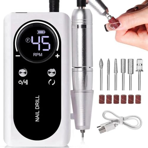 Máquina Eléctrica Portátil para Uñas 45000RPM Recargable miniatura 6