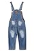 KIDSCOOL SPACE Baby Girls Denim Overalls,Toddler Boys Adjustable Ripped Fashion Jeans Workwear,Light Blue,3T