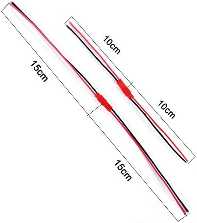 YIXISI 20 Pairs 22 AWG Silicone JST Plug Connector, 100mm and 150mm 2-Pin Male Female Plug Connector Cable Wire for LED Lamp Strip, Mini RC Helicopter