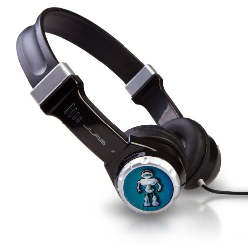 JLab JBuddies Non-Folding Kids Wired Headphones | Toddler Headphones | Noise Isolation | Kids Safe | Volume Limiting Headphones | Headphones for Children Black