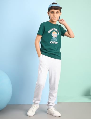 Image of Amazon Brand - Symbol Boys 100% Cotton Graphic Printed Half Sleeves T-Shirt | Age 6-14 Years