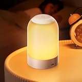 G Keni Portable Night Light, Rechargeable Touch Nightlight with Amber Warm White Light, Dimmable Egg Night Light with 1H Timer, Cordless Bedside Lamp for Baby Nursery, Kids, Bedroom & Nightstand