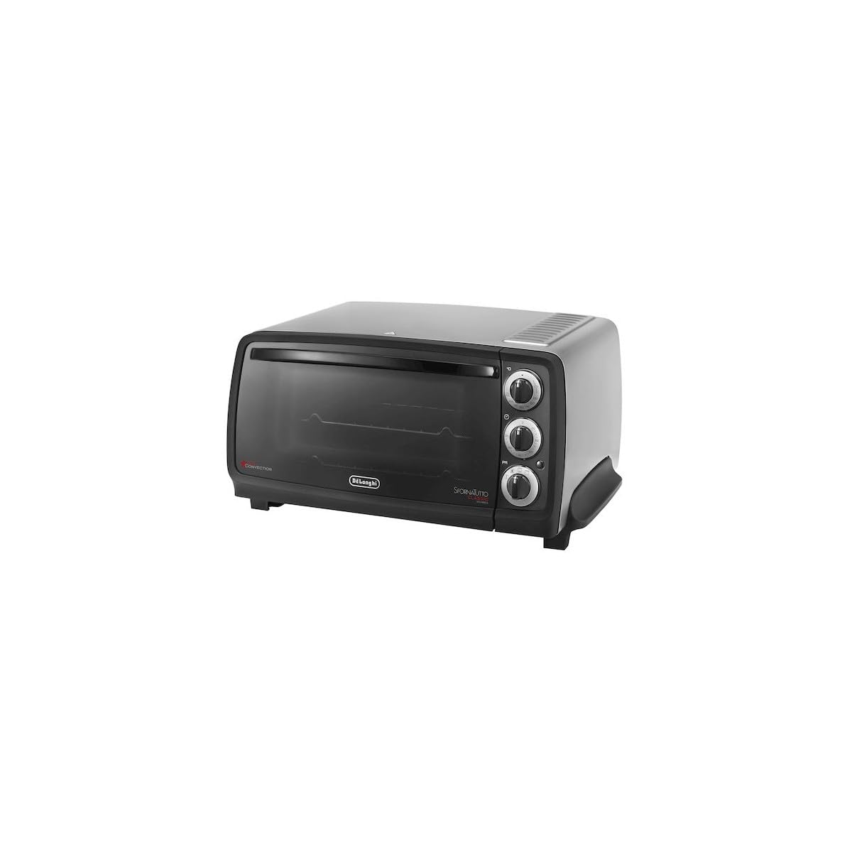 De'Longhi EO14902.S - EO14902.S - Four électrique avec arrêt automatique, thermostat réglable, 5 fonctions de cuisson, lumière intérieure, minuteur, friteuse à air, argent, lxpxa 52 x 41 x 26 cm
