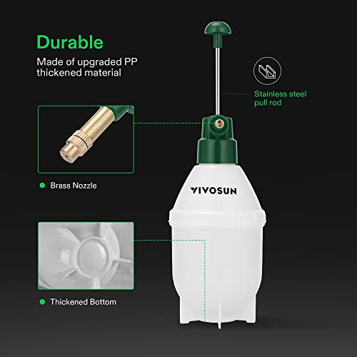 Vivosun 0.2 Gallon Handheld Garden Pump Sprayer, 27 Oz Gallon Lawn & Garden Pressure Water Spray Bottle With Adjustable Brass Nozzle, For Plants And Other Cleaning Solutions (0.8L Green) #TOP5