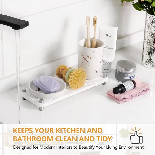 Sink Caddy Instant Dry Sink Organizer Kitchen Bathroom Sink Organizer Diatomaceous Earth Sink Tray Water Absorbing Stone Tray For Sink For Modern Kitchen Bathroom #TOP4