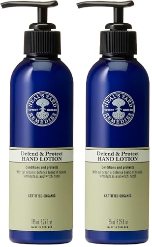 Image of Neal's Yard Remedies Defend and Protect Hand Lotion | Conditions for Beautifully Soft Skin | 185ml (Pack of 2)