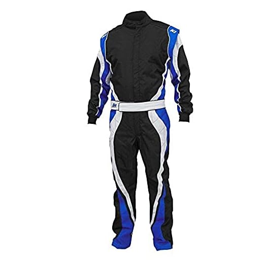 K1 Race Gear Speed 1 CIK/FIA Level 2 Approved Kart Racing Suit (Blue/White/Black, XX-Large)