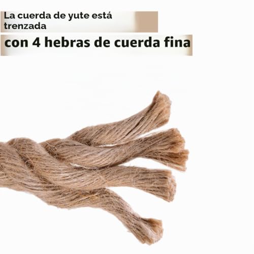 Miniatura 2 de Lz.Mzxu Cuerda De Yute 20mm X 10m Cuerda Yute Naturale Cuerda Cañamo Gruesa Para Jardinería Artesanado Embalaje Decoración Cuerda