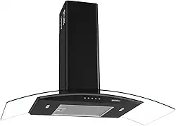 Coifa Nardelli de Parede Clean Vidro Curvo Black 90cm