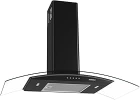 Coifa Nardelli de Parede Clean Vidro Curvo Black 90cm 220V