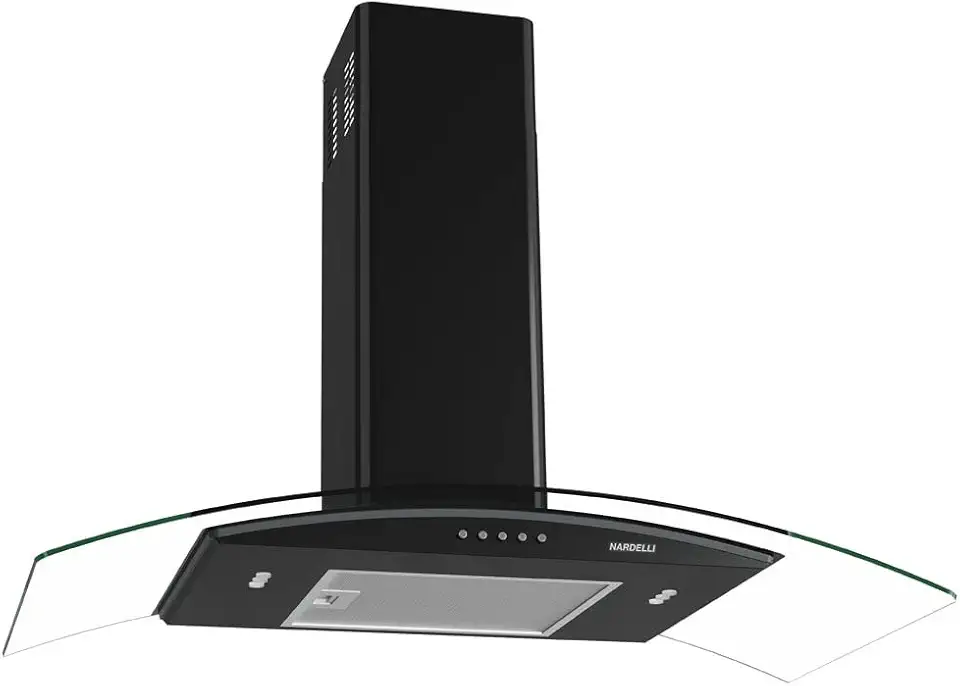 Coifa Nardelli de Parede Clean Vidro Curvo Black 90cm