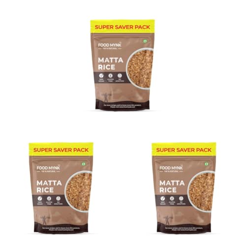 Image of Food Mynk Matta Rice (500g) | Kerala | Kerala Red | Palakkadan Matta | Vadi Matta | Rosematta | Kaje | Parboiled (500g) (Pack of 3)