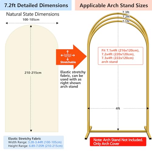 Cubierta Beige para Arco Hemmotop 7.2 y 6 ft Spandex miniatura 2