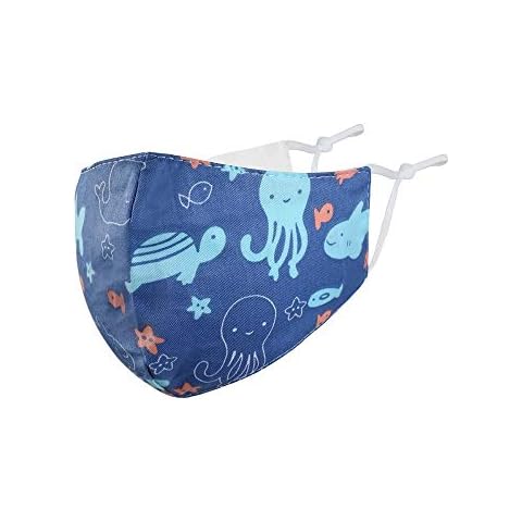 Null Karat Kinder Mund-Nasen-Maske Ocean Maske für Mädchen und Jungen, Kids Behelfsmaske Kids 100% Baumwolle Cover