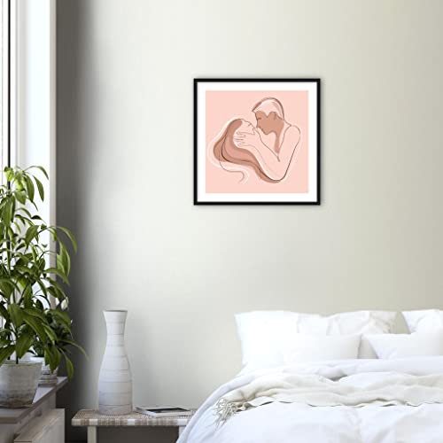 Baiser intime de pêche : décoration murale romantique pour réchauffer le salon