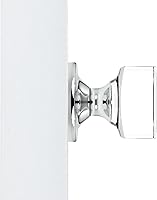 Vista 2 de Kobelle Perillas cuadradas de cristal para puerta, roseta redonda de cromo pulido