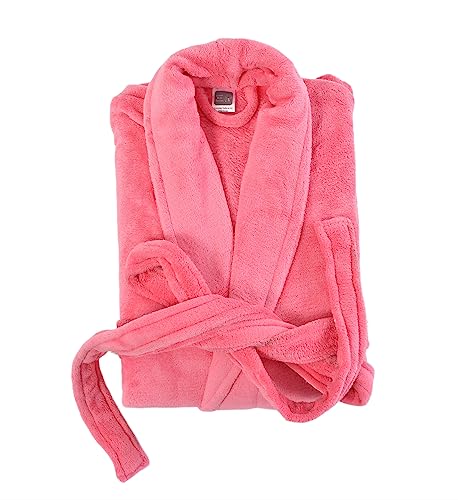 Cotton Bolls Textiles Luxury Plush Microfiber Bath Robe for Women & Men, Shawl Collar Style Bathrobe with Long Sleeves Super Soft Highly Absorbent Fabric