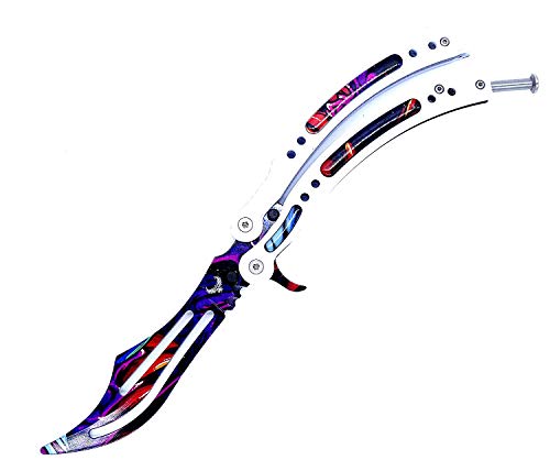 Amazon Best Seller Cs Go Real Butterfly Knife Trainer Practice Red Dull Pocket Metal Steel No Offensive Blade Durable Safe Buy Cs Go