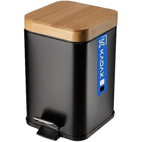 KADAX Toilet Bin with Bamboo Lid Cover