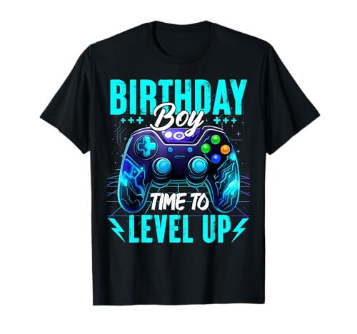 Birthday Boy Time to Level Up Video Game Birthday Gamer Boys T-Shirt