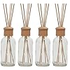   Whole-Housewares-Reed-Diffusers-for-Home-Transparent-Glass-with-Wooden-Top-Elegant-Empty-Design-Ideal-Bathroom-Diffuser-4-Pieces-Stable-and-Artistic-Base-Oil-Stick-Diffuser-49-x-19-in