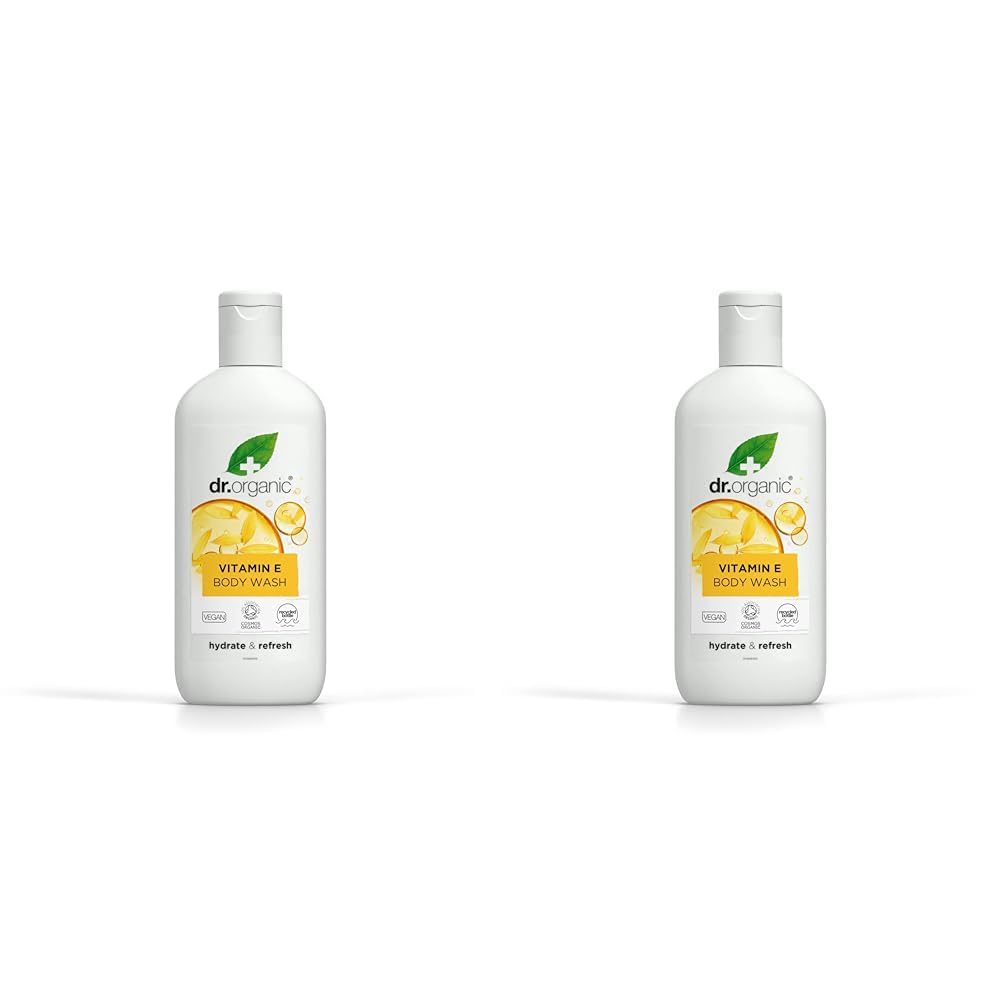 Dr Organic, Vitamin E Body Wash, Natural, Vegan, Cruelty Free, Paraben & SLS Free, Hydrating, 250ml (Pack of 2)