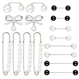 DOPENSPI Lot de 16 broches en perles - Épingles à nourrice décoratives pour vêtements, pul...