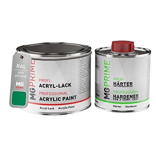 RAL 6024 Vert signalisation/Traffic green Peinture acrylique brillante Pot de 0,75 litre / 750 ml, y compris le durcisseur